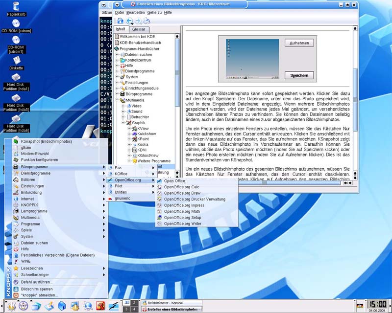 Knoppix Linux Komplettes Linux ohne Installation PC