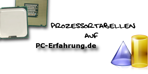 Prozessortabelle @ PC-Erfahrung.de