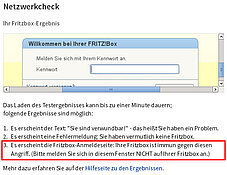 Speziell für die Fritzbox existiert ein Testsetup