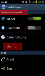 Step 1: In den Einstellungen unter Drahtlos und Netzwerke auf mehr klicken