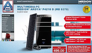 Radeon HD 7670 - erstmals gesichtet im ALDI-PC Medion Akoya P 4210 D (MD 8370)