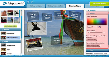Effekte verschönern das Foto-Puzzle.