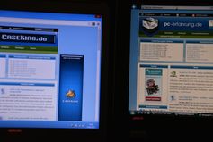 Helles und klares Display. Hier der Vergleich mit dem glänzenden Display des Lenovo 3000 V200 - Samsung 5 Ultra NP530U3C