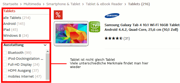 Tablets unterscheiden sich in vielen Merkmalen